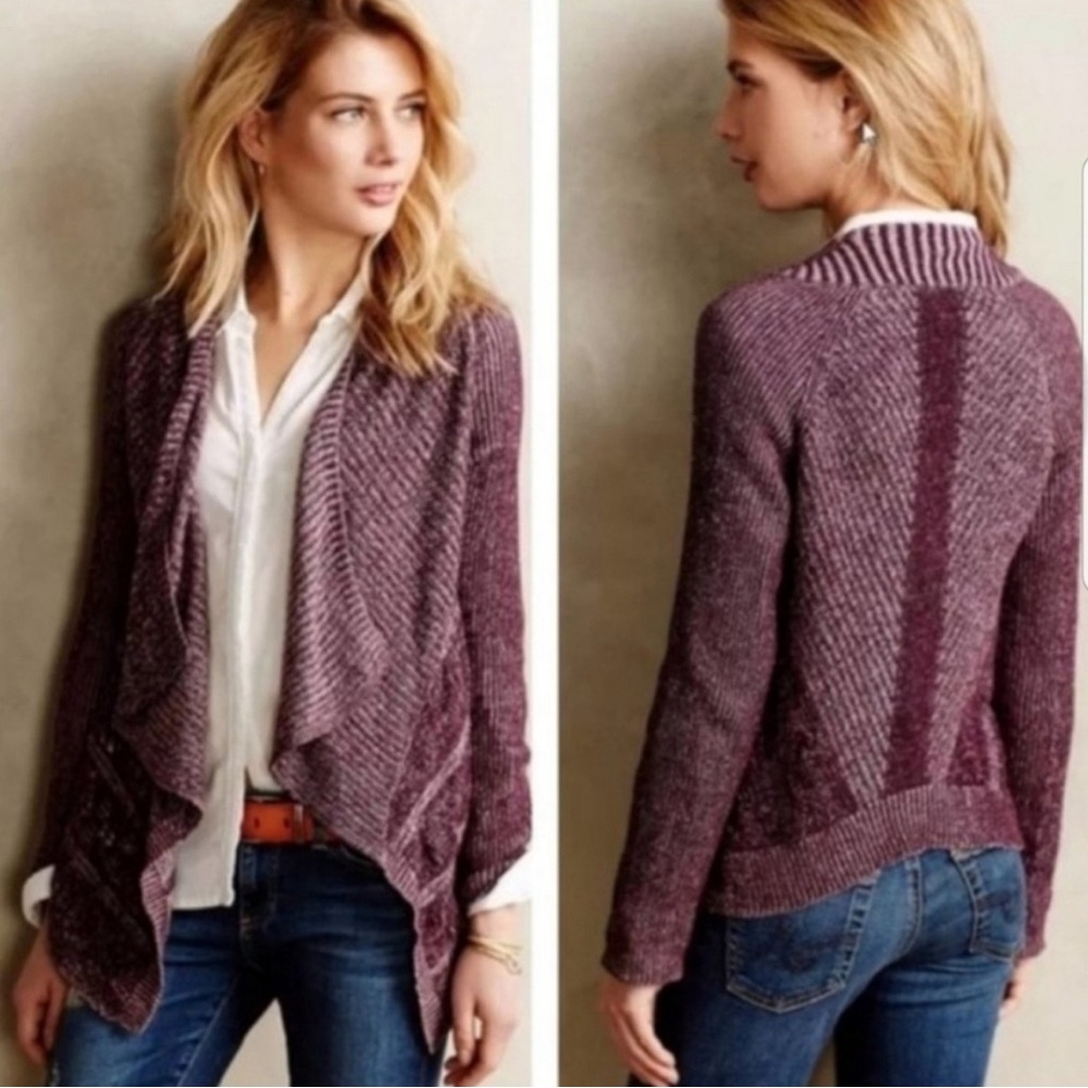 MOTH Anthropologie Open Waterfall Cardigan - Small